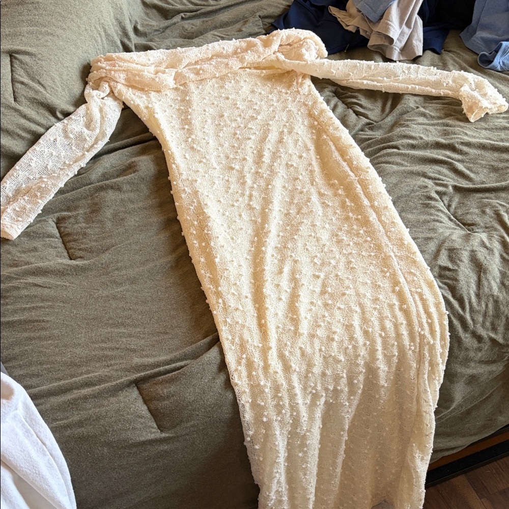 Elegant Cream Off-Shoulder Dress